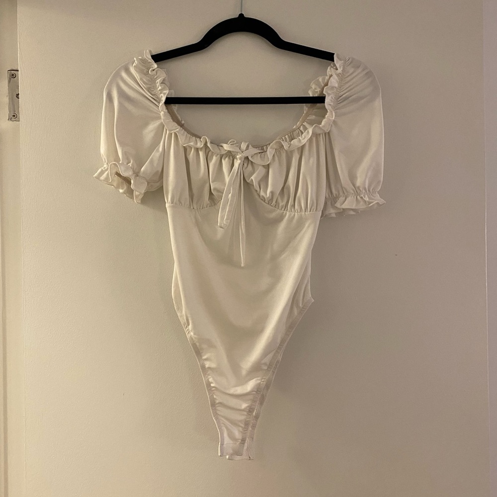 PRINCESS POLLY White Ruffle Bodysuit